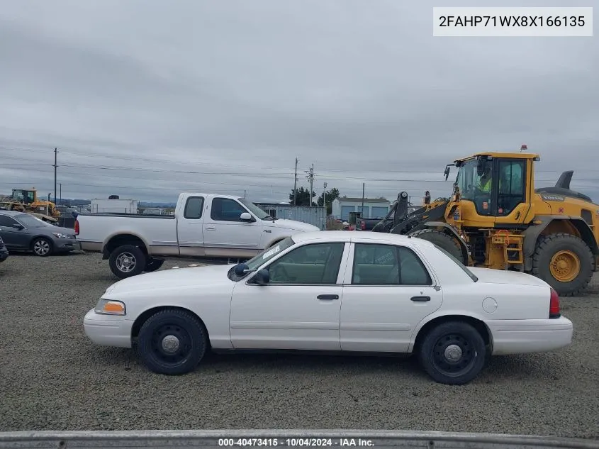 2008 Ford Crown Victoria Police Interceptor VIN: 2FAHP71WX8X166135 Lot: 40473415