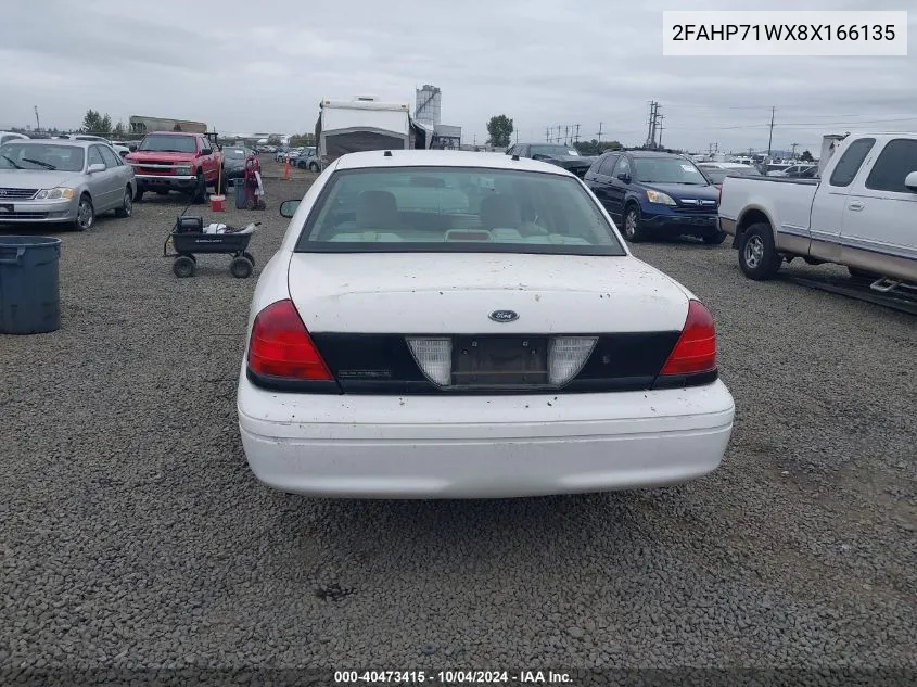 2FAHP71WX8X166135 2008 Ford Crown Victoria Police Interceptor