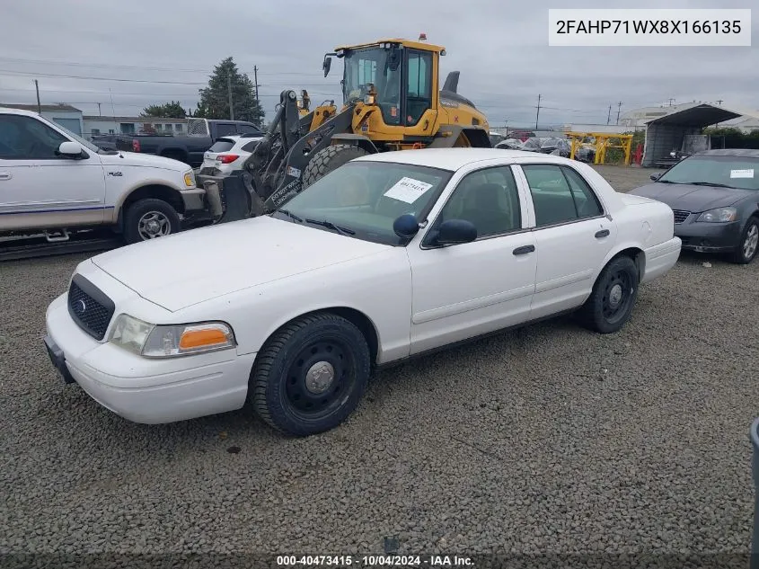 2008 Ford Crown Victoria Police Interceptor VIN: 2FAHP71WX8X166135 Lot: 40473415