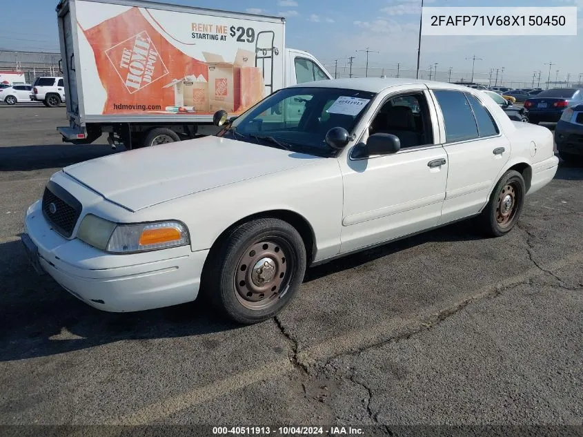 2008 Ford Crown Victoria Police/Police Interceptor VIN: 2FAFP71V68X150450 Lot: 40511913