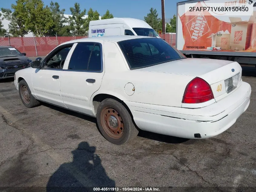 2008 Ford Crown Victoria Police/Police Interceptor VIN: 2FAFP71V68X150450 Lot: 40511913