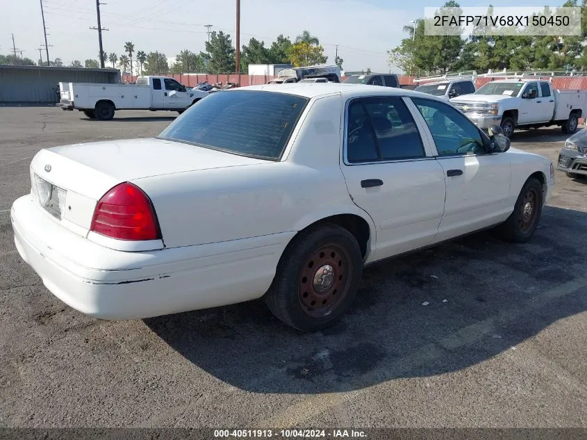 2008 Ford Crown Victoria Police/Police Interceptor VIN: 2FAFP71V68X150450 Lot: 40511913