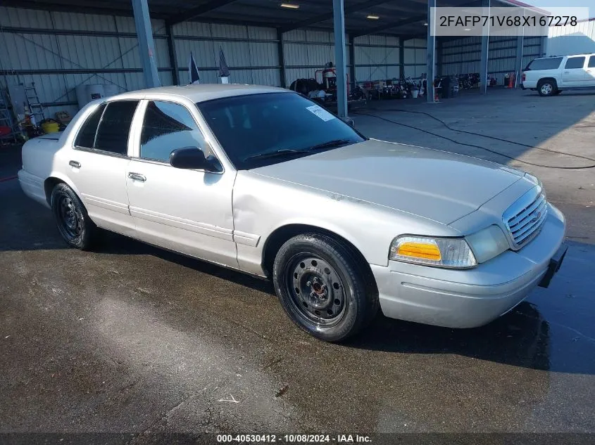 2008 Ford Crown Victoria Police/Police Interceptor VIN: 2FAFP71V68X167278 Lot: 40530412