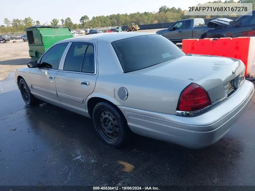 2008 Ford Crown Victoria Police/Police Interceptor VIN: 2FAFP71V68X167278 Lot: 40530412