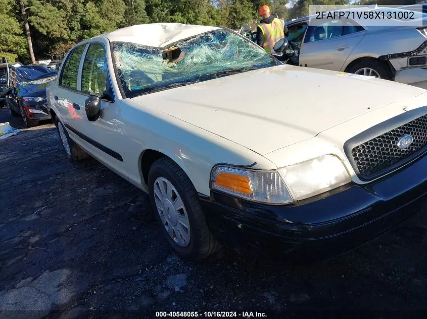 2008 Ford Crown Victoria Police/Police Interceptor VIN: 2FAFP71V58X131002 Lot: 40548055