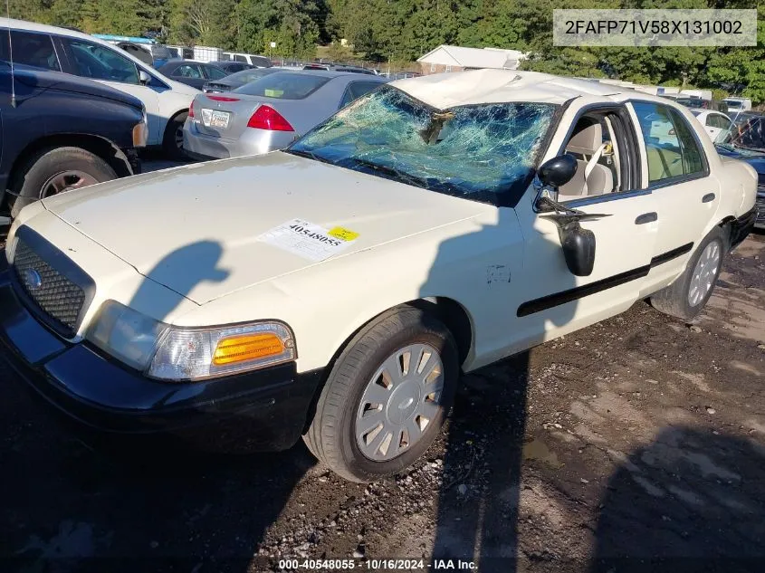 2008 Ford Crown Victoria Police/Police Interceptor VIN: 2FAFP71V58X131002 Lot: 40548055