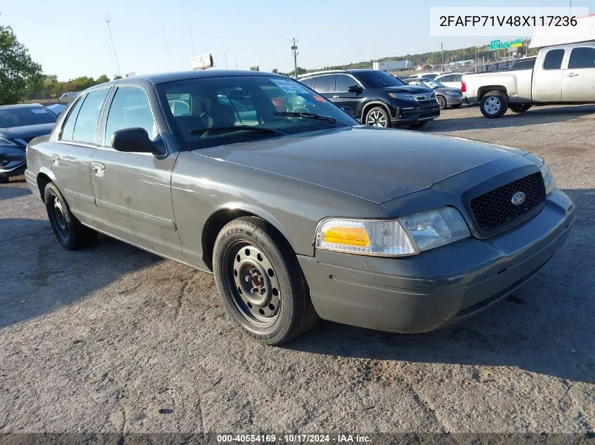 2008 Ford Crown Victoria Police/Police Interceptor VIN: 2FAFP71V48X117236 Lot: 40554169