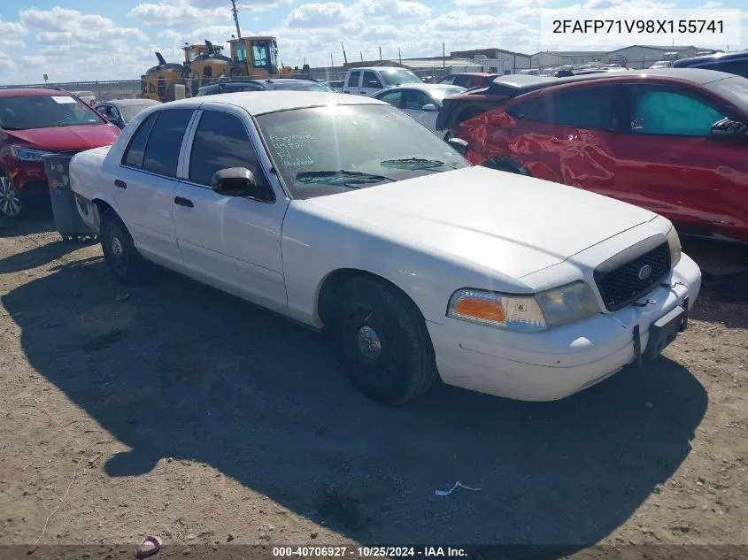 2008 Ford Crown Victoria Police/Police Interceptor VIN: 2FAFP71V98X155741 Lot: 40706927