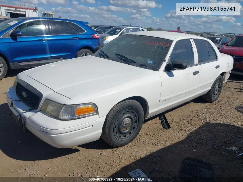 2008 Ford Crown Victoria Police/Police Interceptor VIN: 2FAFP71V98X155741 Lot: 40706927