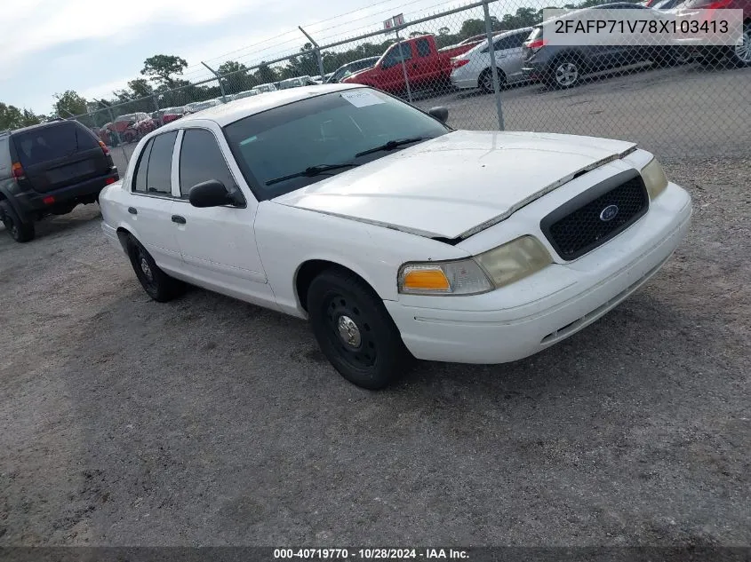 2008 Ford Crown Victoria Police/Police Interceptor VIN: 2FAFP71V78X103413 Lot: 40719770