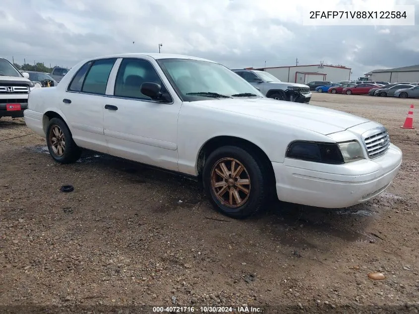 2008 Ford Crown Victoria Police/Police Interceptor VIN: 2FAFP71V88X122584 Lot: 40721716