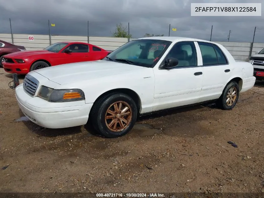 2008 Ford Crown Victoria Police/Police Interceptor VIN: 2FAFP71V88X122584 Lot: 40721716