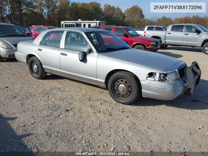 2008 Ford Crown Victoria Police/Police Interceptor VIN: 2FAFP71V38X172096 Lot: 40724875