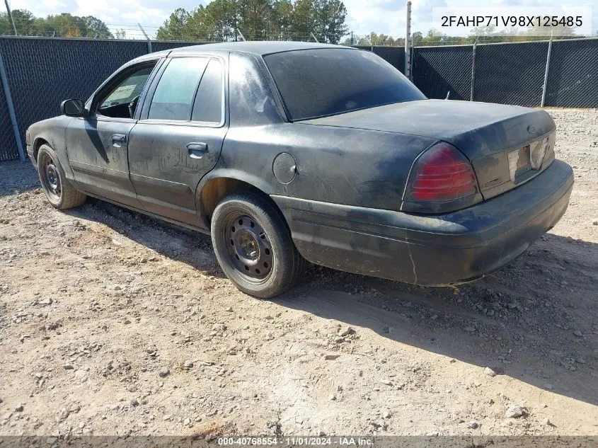 2008 Ford Crown Victoria Police/Police Interceptor VIN: 2FAHP71V98X125485 Lot: 40768554