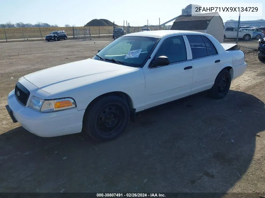 2009 Ford Crown Victoria Police Interceptor VIN: 2FAHP71VX9X134729 Lot: 38807491