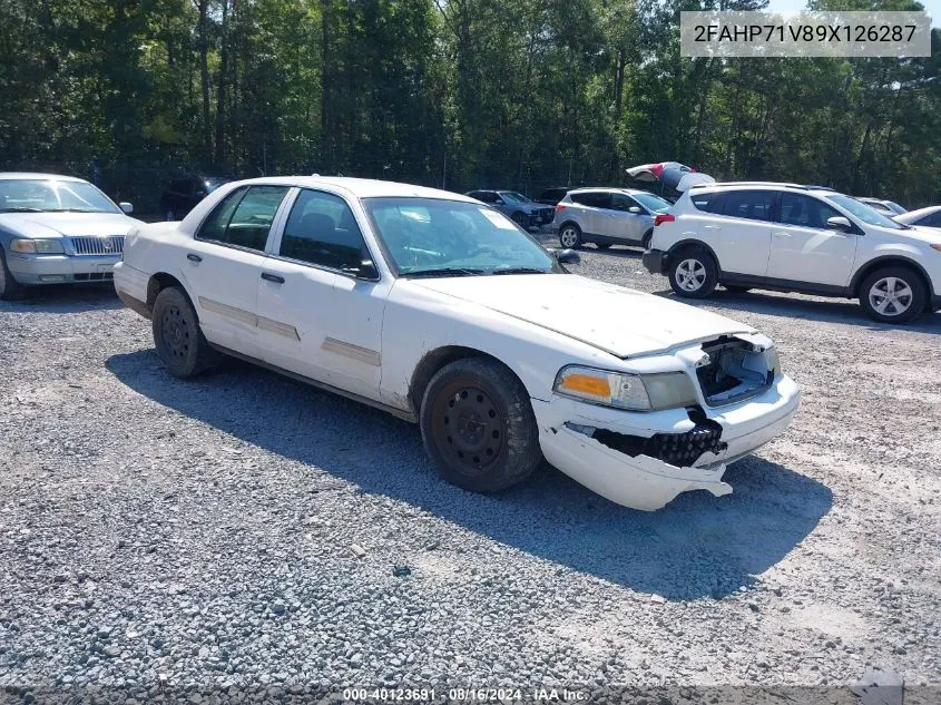 2009 Ford Crown Victoria Police/Police Interceptor VIN: 2FAHP71V89X126287 Lot: 40123691