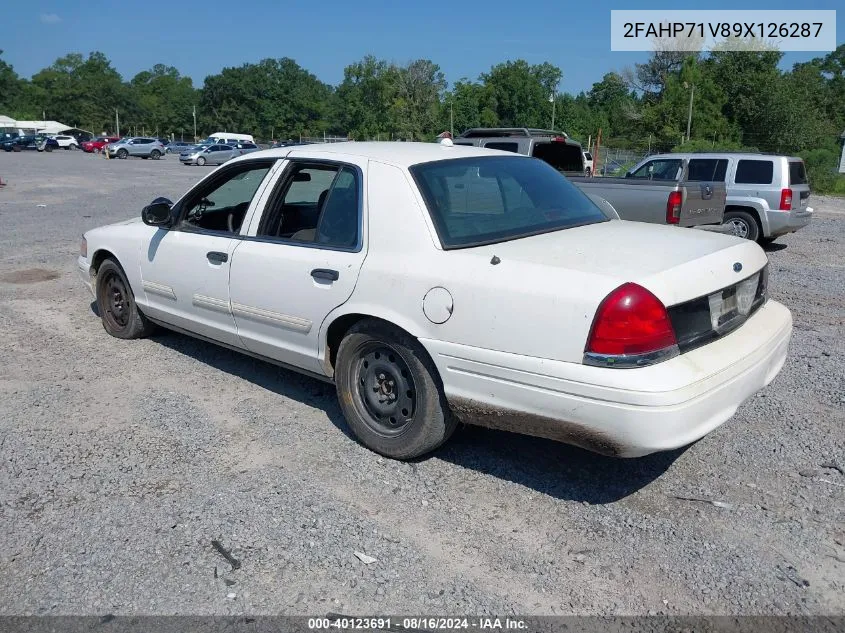 2009 Ford Crown Victoria Police/Police Interceptor VIN: 2FAHP71V89X126287 Lot: 40123691