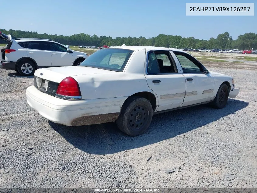 2009 Ford Crown Victoria Police/Police Interceptor VIN: 2FAHP71V89X126287 Lot: 40123691