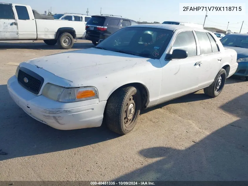 2009 Ford Crown Victoria Police/Police Interceptor VIN: 2FAHP71V79X118715 Lot: 40451335