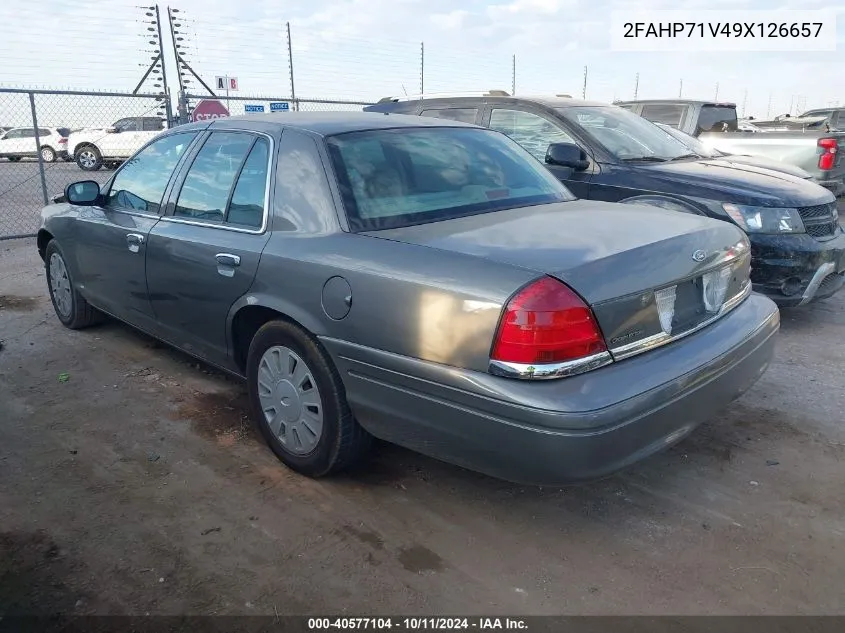 2009 Ford Crown Victoria Police Interceptor VIN: 2FAHP71V49X126657 Lot: 40577104