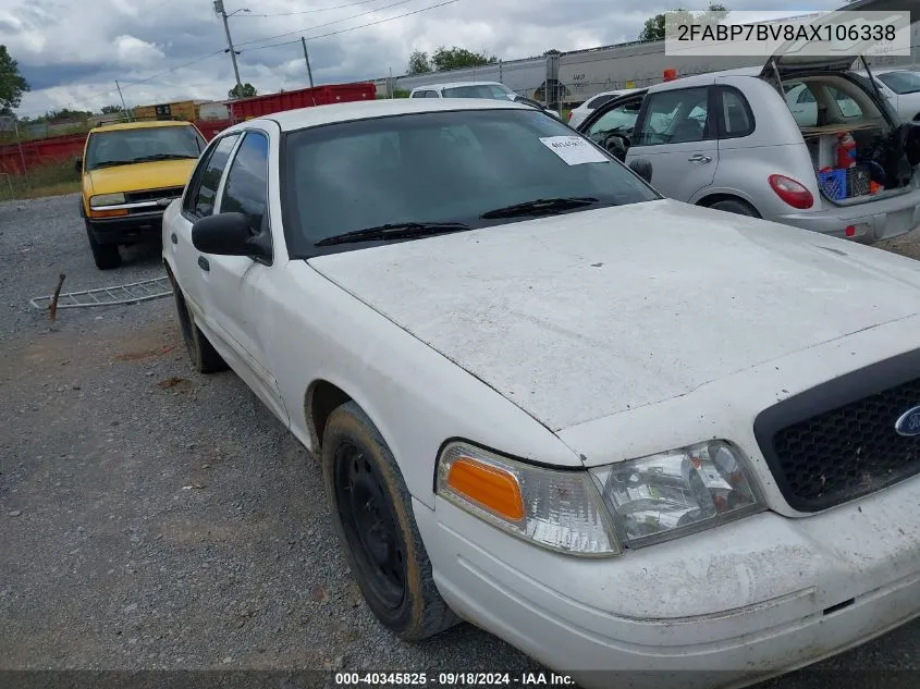 2010 Ford Crown Victoria Police/Police Interceptor VIN: 2FABP7BV8AX106338 Lot: 40345825