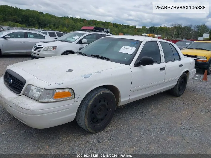 2010 Ford Crown Victoria Police/Police Interceptor VIN: 2FABP7BV8AX106338 Lot: 40345825