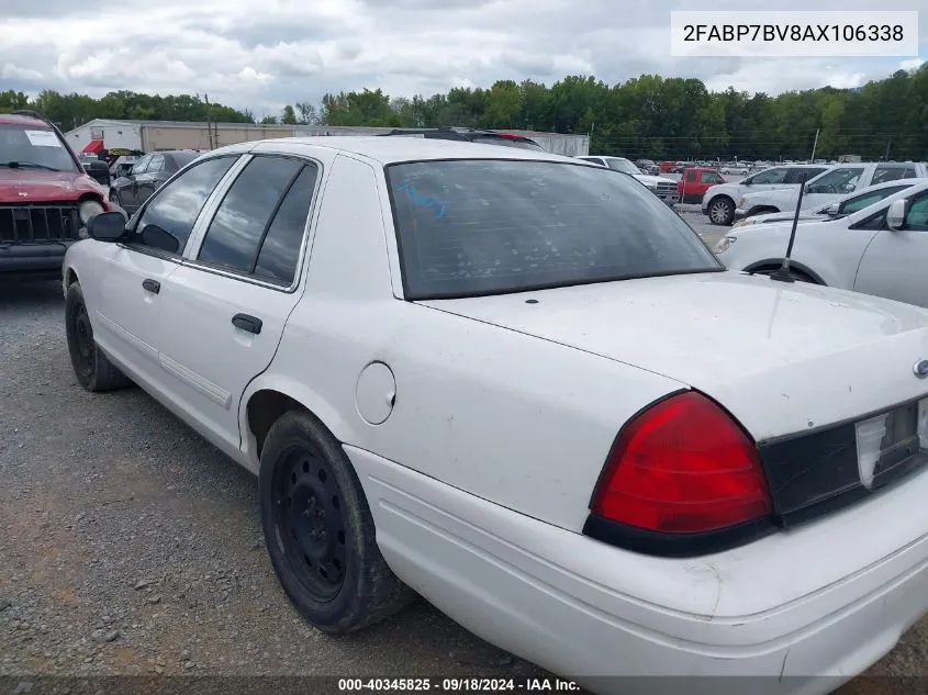 2010 Ford Crown Victoria Police/Police Interceptor VIN: 2FABP7BV8AX106338 Lot: 40345825