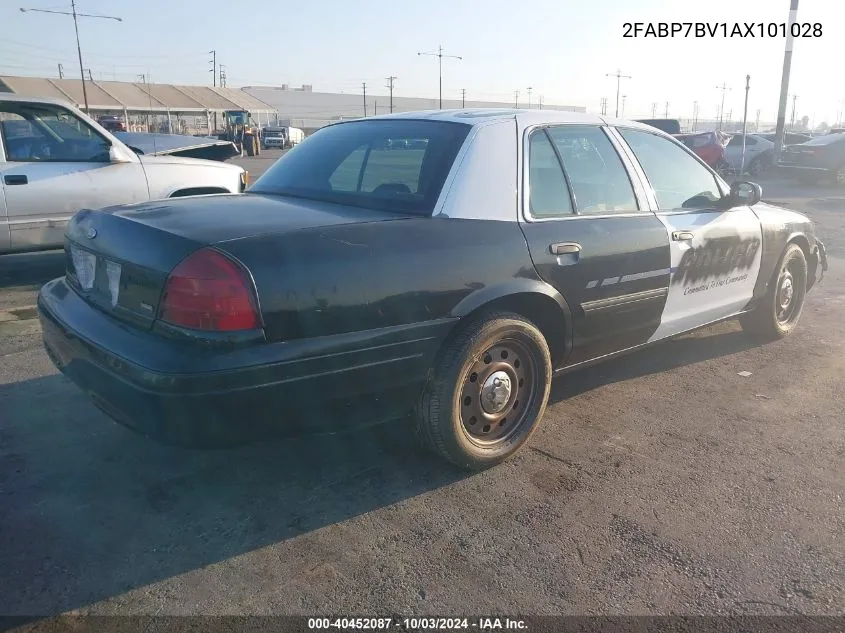 2010 Ford Crown Victoria Police/Police Interceptor VIN: 2FABP7BV1AX101028 Lot: 40452087