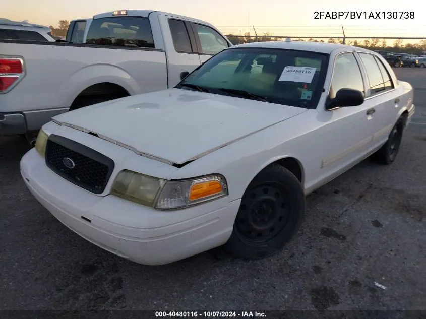 2010 Ford Crown Victoria Police Interceptor VIN: 2FABP7BV1AX130738 Lot: 40480116