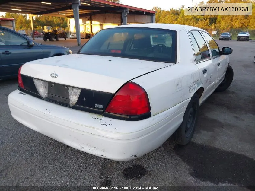 2010 Ford Crown Victoria Police Interceptor VIN: 2FABP7BV1AX130738 Lot: 40480116