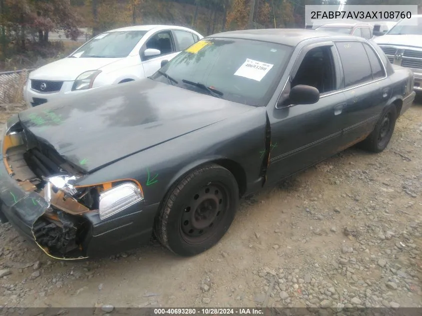 2010 Ford Crown Victoria Commercial Long Wheelbase VIN: 2FABP7AV3AX108760 Lot: 40693280