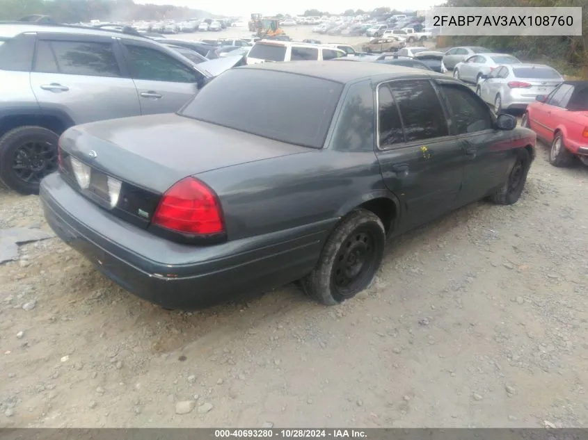 2010 Ford Crown Victoria Commercial Long Wheelbase VIN: 2FABP7AV3AX108760 Lot: 40693280