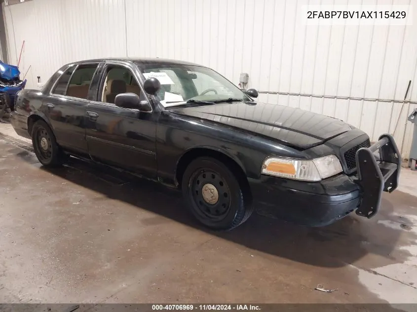 2010 Ford Crown Victoria Police/Police Interceptor VIN: 2FABP7BV1AX115429 Lot: 40706969