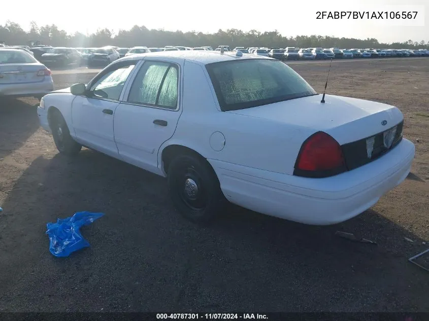 2010 Ford Crown Victoria Police/Police Interceptor VIN: 2FABP7BV1AX106567 Lot: 40787301