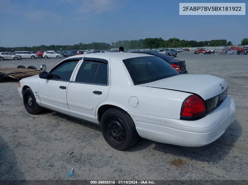 2FABP7BV5BX181922 2011 Ford Crown Victoria Police Interceptor