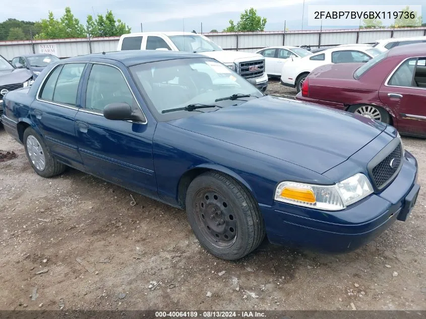 2011 Ford Crown Victoria Police Interceptor VIN: 2FABP7BV6BX119736 Lot: 40064189