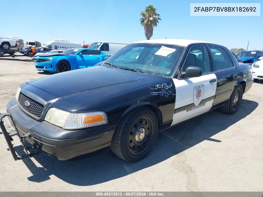 2011 Ford Crown Victoria Police Interceptor VIN: 2FABP7BV8BX182692 Lot: 40213513