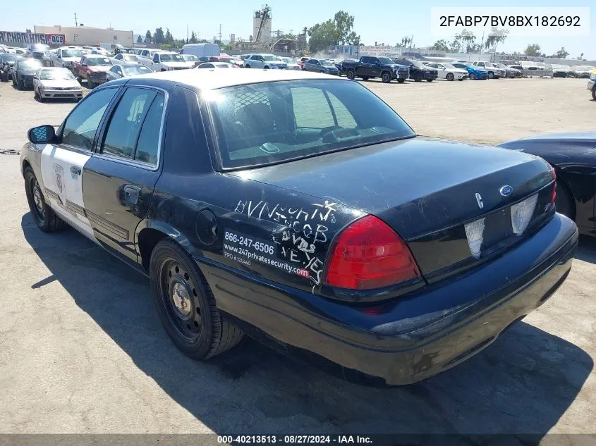 2011 Ford Crown Victoria Police Interceptor VIN: 2FABP7BV8BX182692 Lot: 40213513