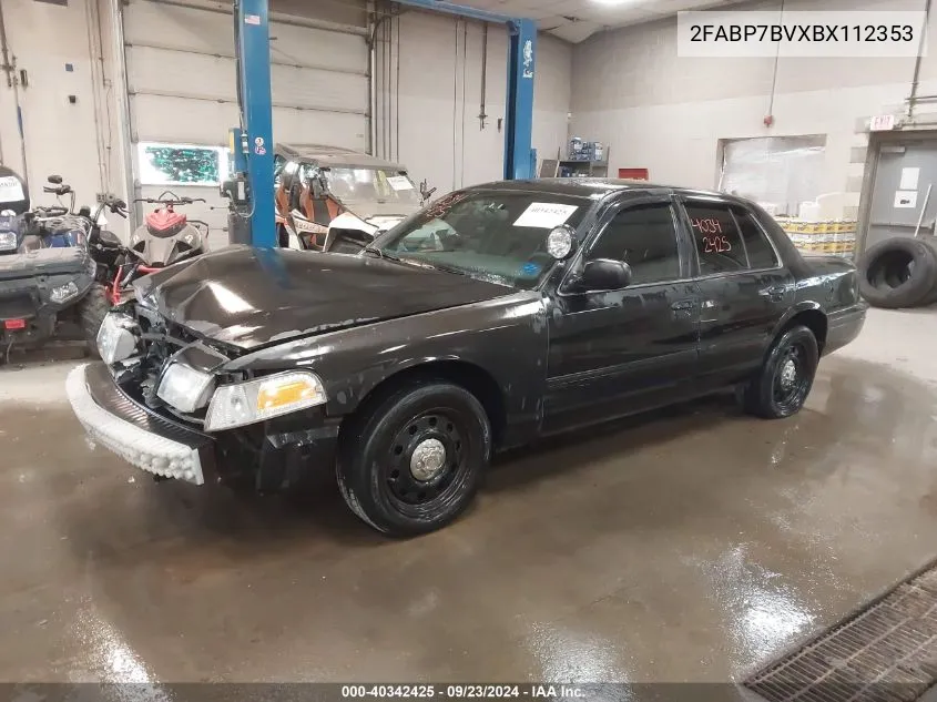 2FABP7BVXBX112353 2011 Ford Crown Victoria Police Interceptor