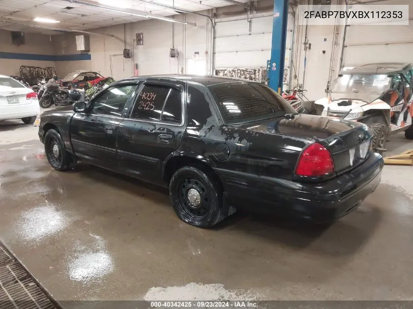 2FABP7BVXBX112353 2011 Ford Crown Victoria Police Interceptor