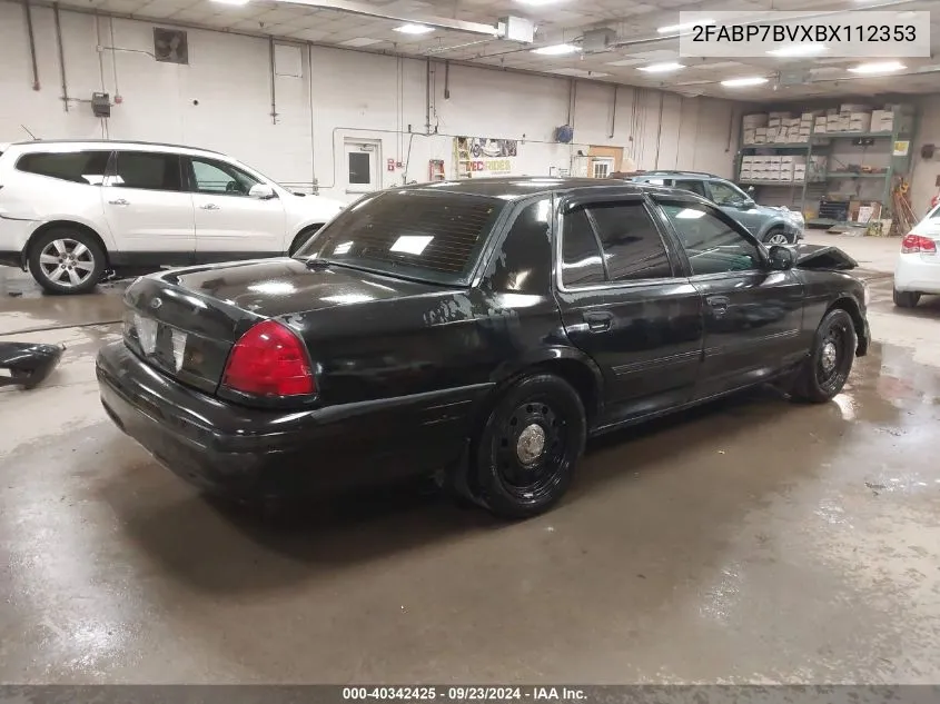 2011 Ford Crown Victoria Police Interceptor VIN: 2FABP7BVXBX112353 Lot: 40342425