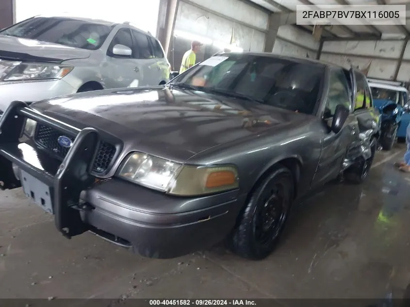 2FABP7BV7BX116005 2011 Ford Crown Victoria Police Interceptor