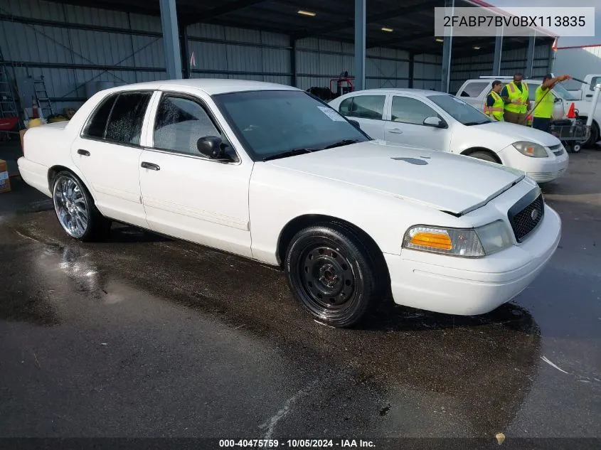 2011 Ford Crown Victoria Police Interceptor VIN: 2FABP7BV0BX113835 Lot: 40475759