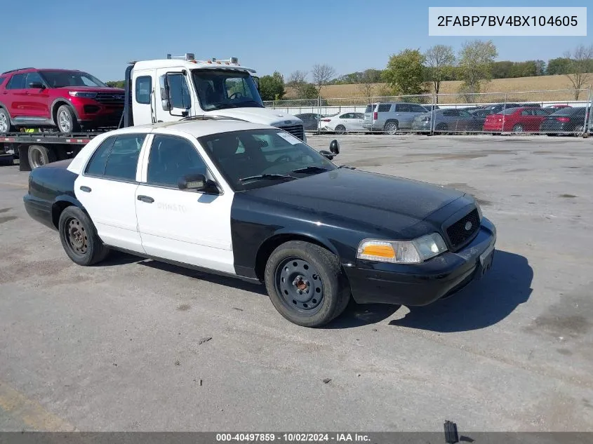 2FABP7BV4BX104605 2011 Ford Crown Victoria Police Interceptor