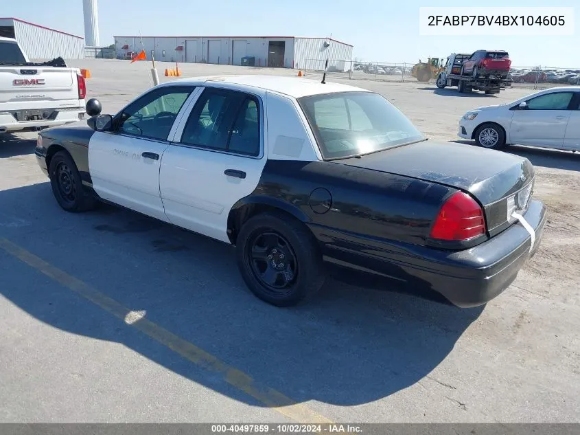 2011 Ford Crown Victoria Police Interceptor VIN: 2FABP7BV4BX104605 Lot: 40497859