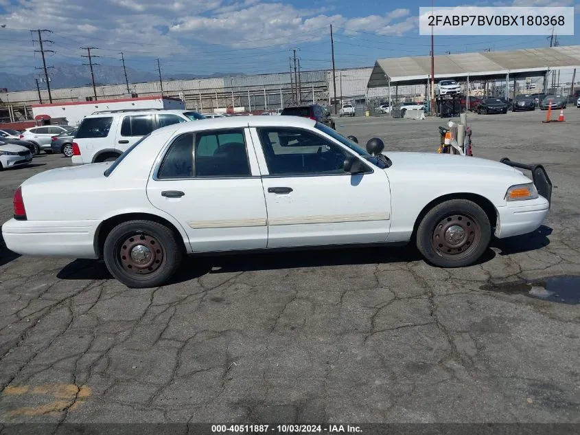 2011 Ford Crown Victoria Police Interceptor VIN: 2FABP7BV0BX180368 Lot: 40511887