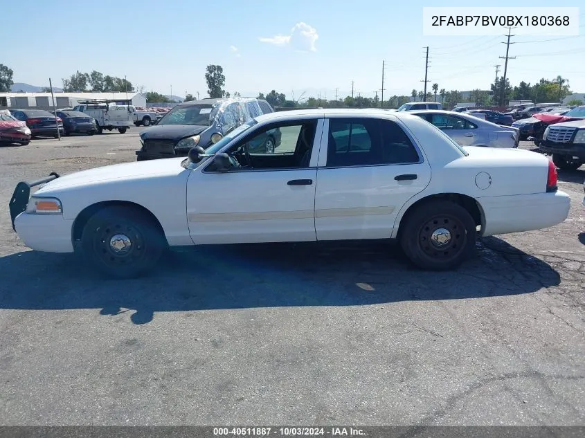 2011 Ford Crown Victoria Police Interceptor VIN: 2FABP7BV0BX180368 Lot: 40511887