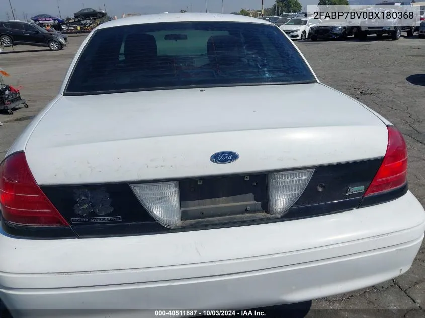 2011 Ford Crown Victoria Police Interceptor VIN: 2FABP7BV0BX180368 Lot: 40511887