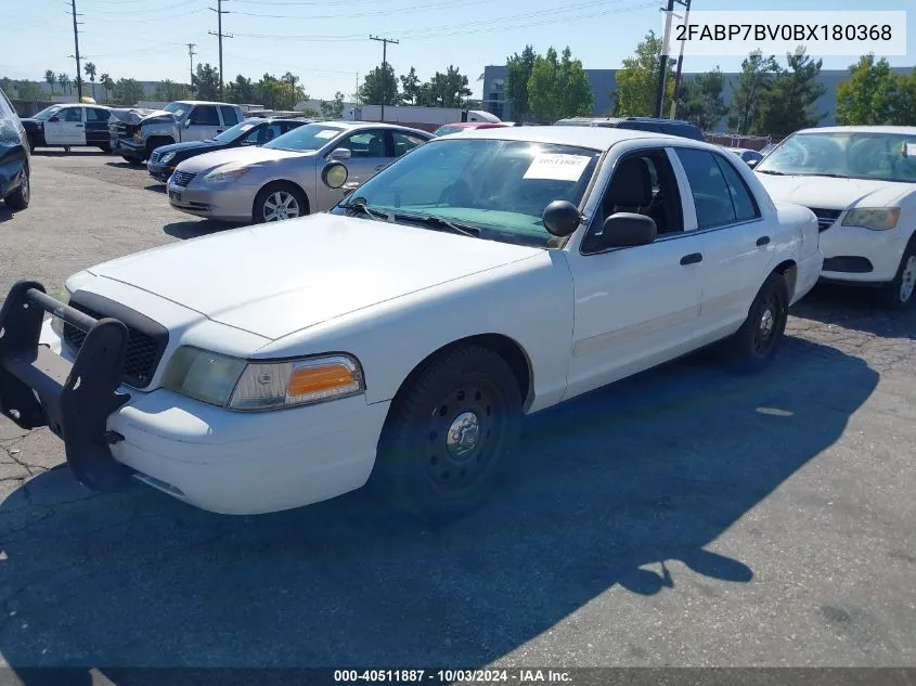 2011 Ford Crown Victoria Police Interceptor VIN: 2FABP7BV0BX180368 Lot: 40511887