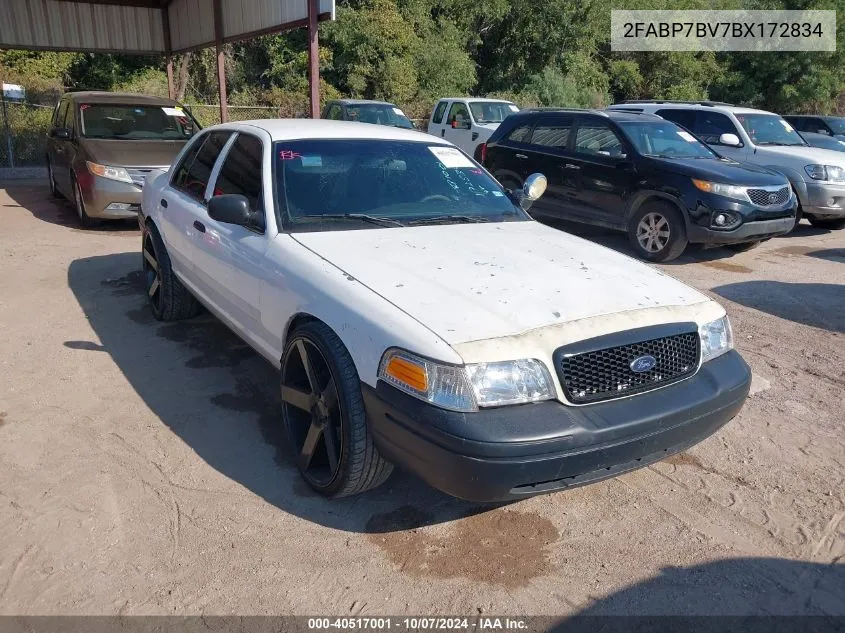 2011 Ford Crown Victoria Police Interceptor VIN: 2FABP7BV7BX172834 Lot: 40517001